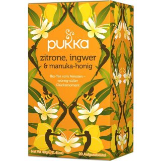 PUKKA Zitrone Ingwer &amp; Manuka-Honig 40g in 20 Beutel