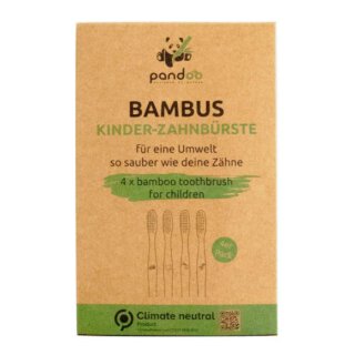 PANDOO Bambus Kinder-Zahnb&uuml;rste 4 Stk.
