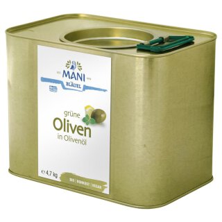 MANI Gr&uuml;ne Oliven in Oliven&ouml;l 4,7kg
