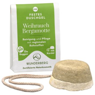 WUNDERBERG Festes Duschgel Weihrauch Bergamotte 80g