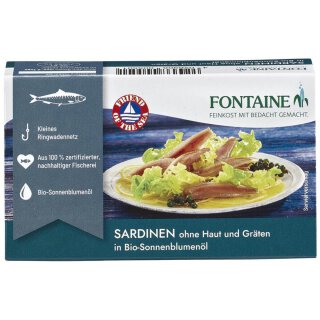 FONTAINE Sardinen ohne Haut &amp; Gr&auml;ten 120g